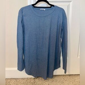 Pink blush maternity long sleeve waffle knit